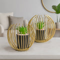 Modern Decorative Metal Planter Duo Sparkles