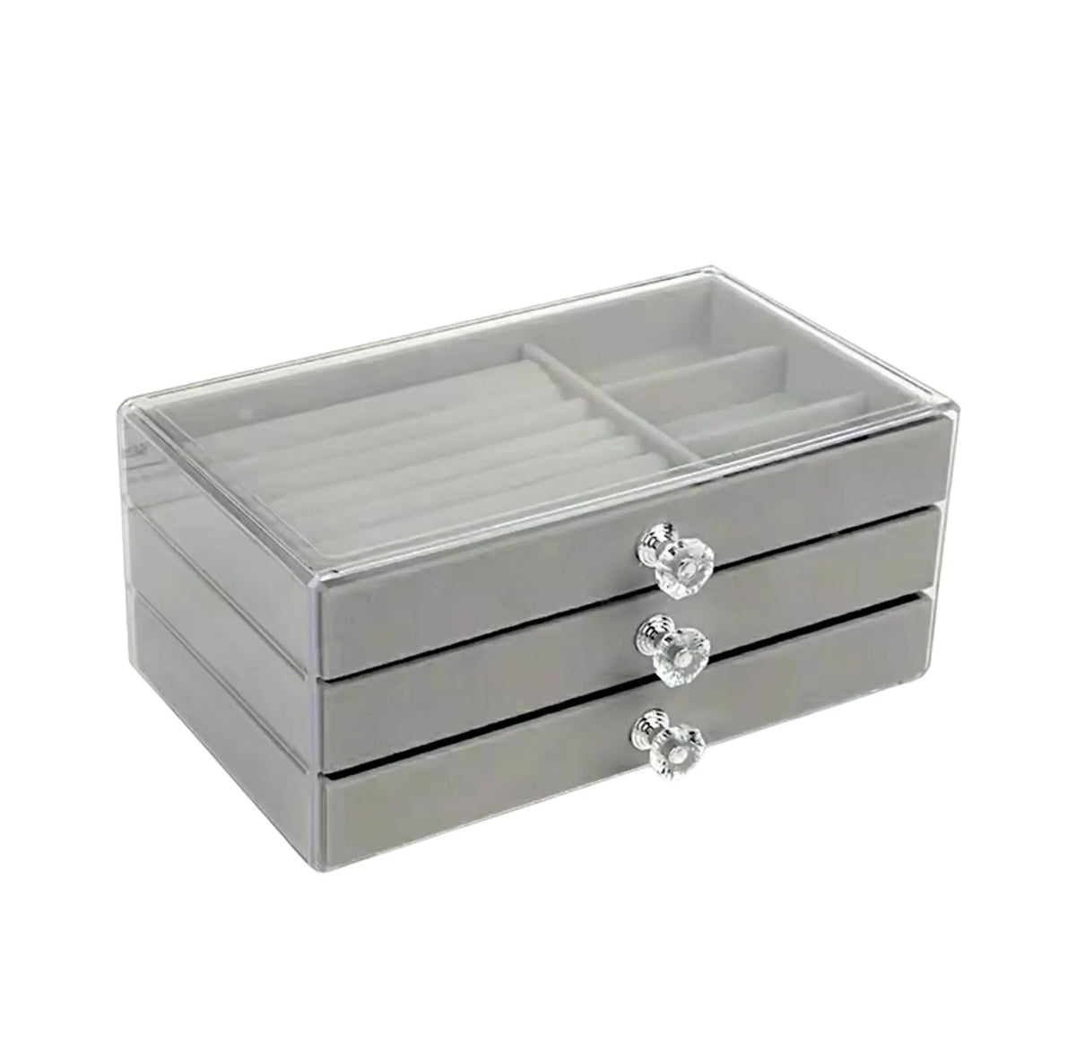 Elegant 3-Drawer Velvet Jewelry Organizer Box Sparkles