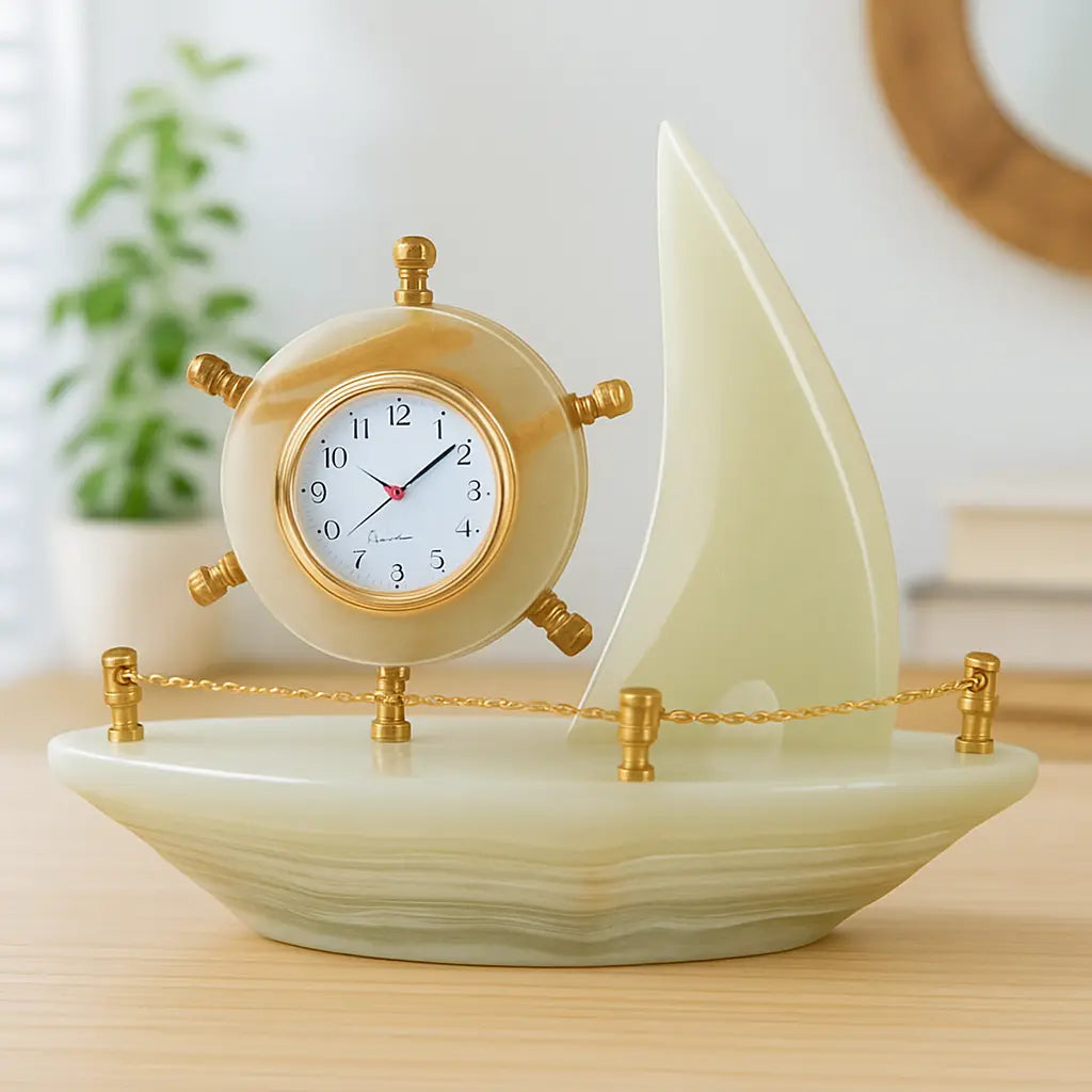 BOAT marble clock Sparkles