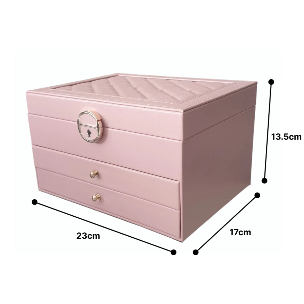 Leather 2 drawers quilted jewellery box Sparkles