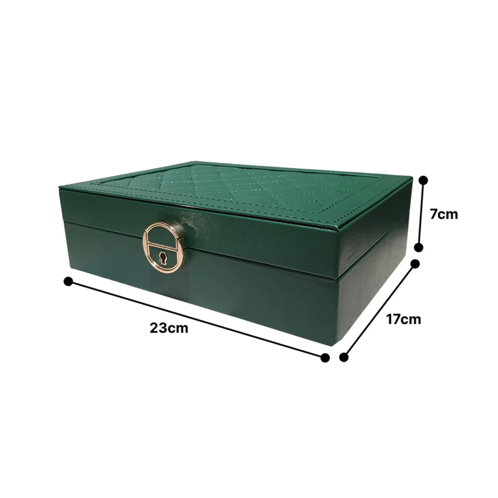 Leather no drawers quilted jewellery box Sparkles
