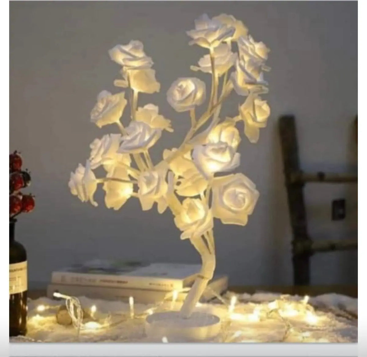 Rose Blossom LED Tree Lamp Sparkles