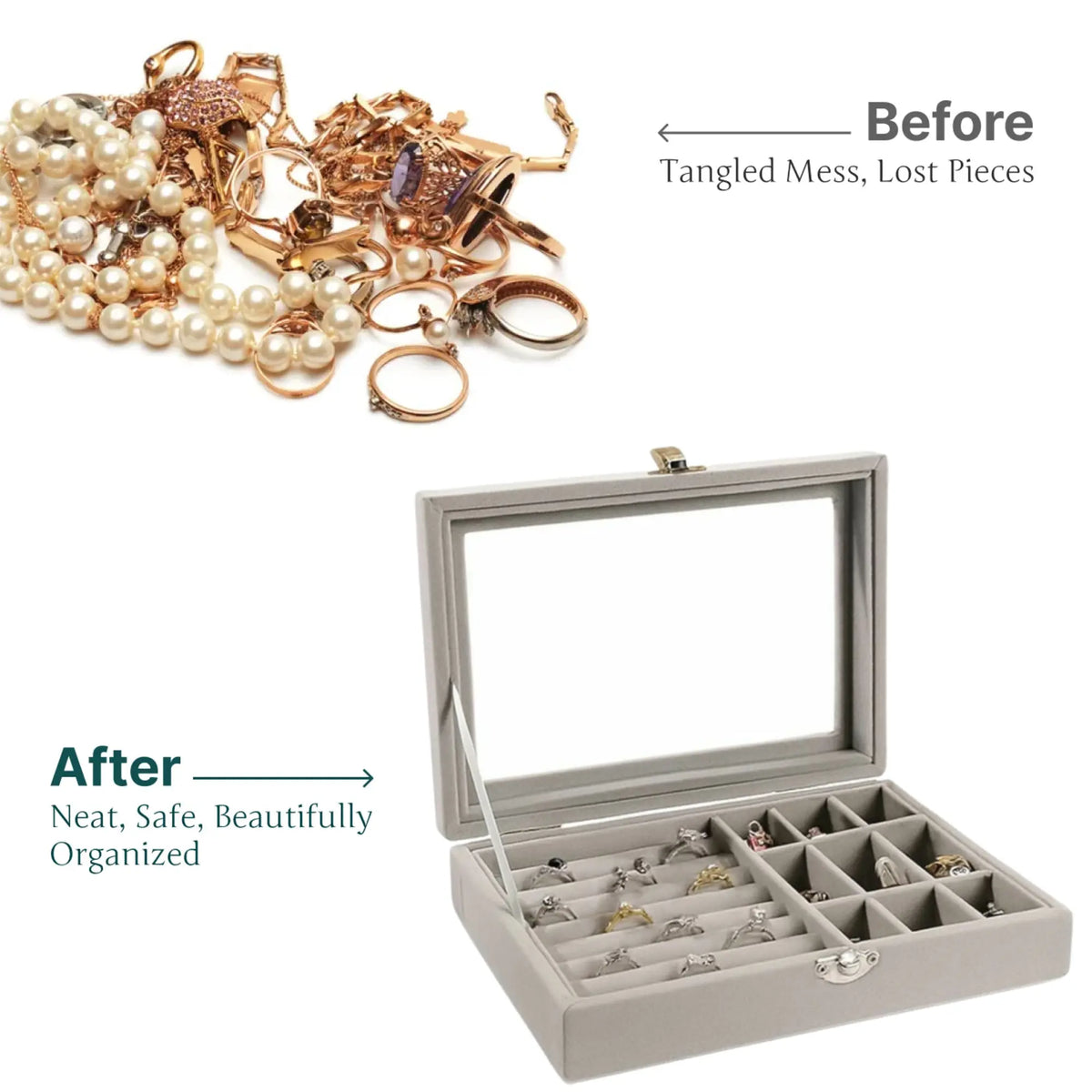 Blush View Jewelry Organizer Box Sparkles