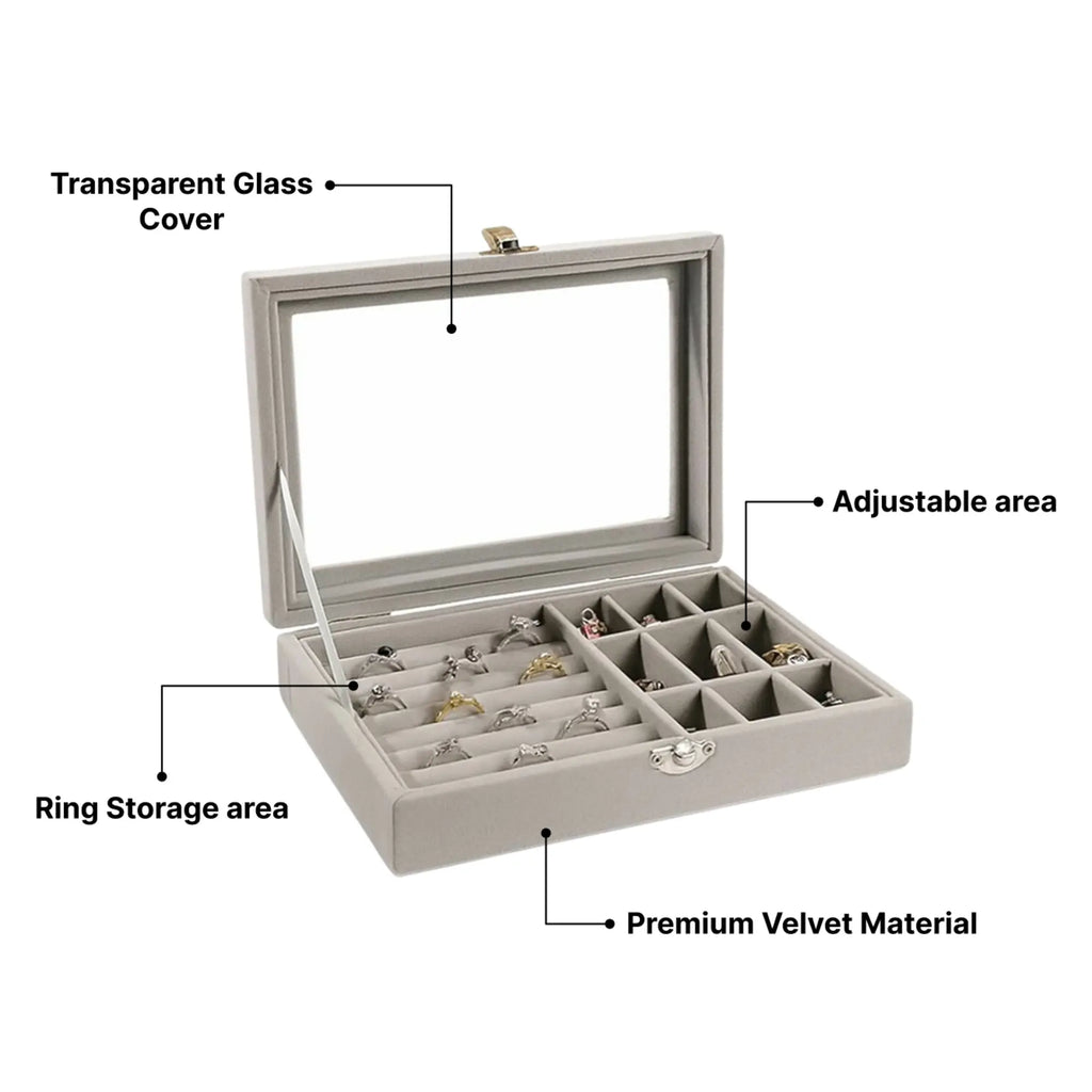 Blush View Jewelry Organizer Box Sparkles