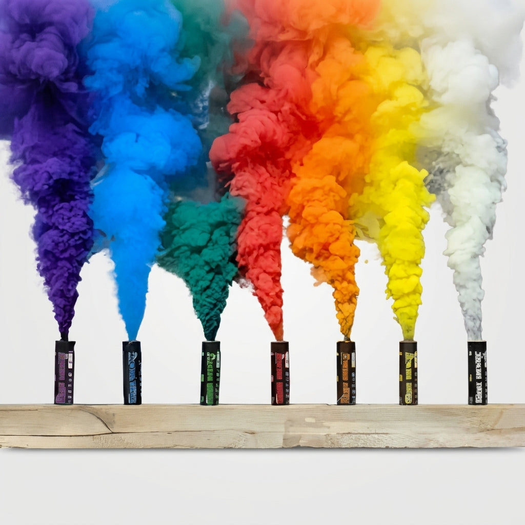 Colour smoke bomb set – multi-colour rainbow smoke sticks for weddings, mehndi and photoshoots in Pakistan
