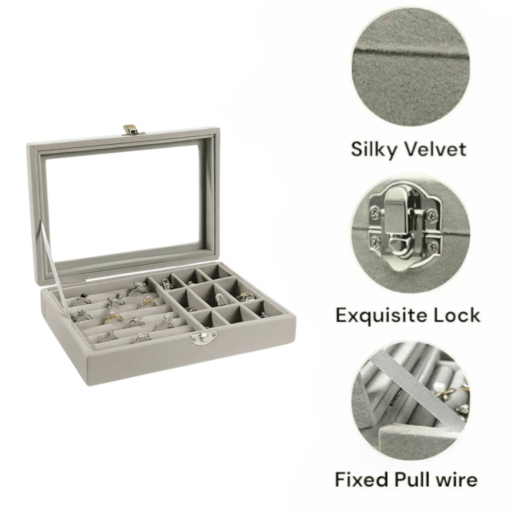 Blush View Jewelry Organizer Box Sparkles