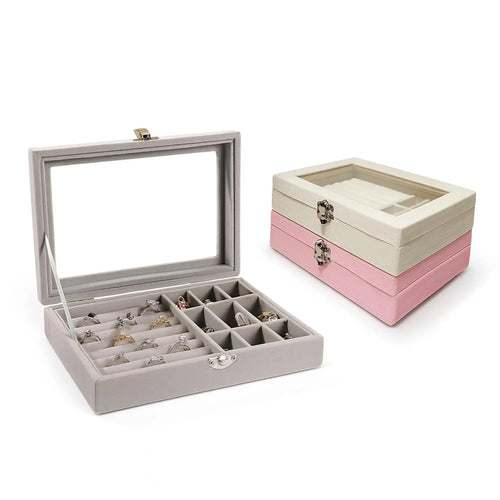 Blush View Jewelry Organizer Box Sparkles