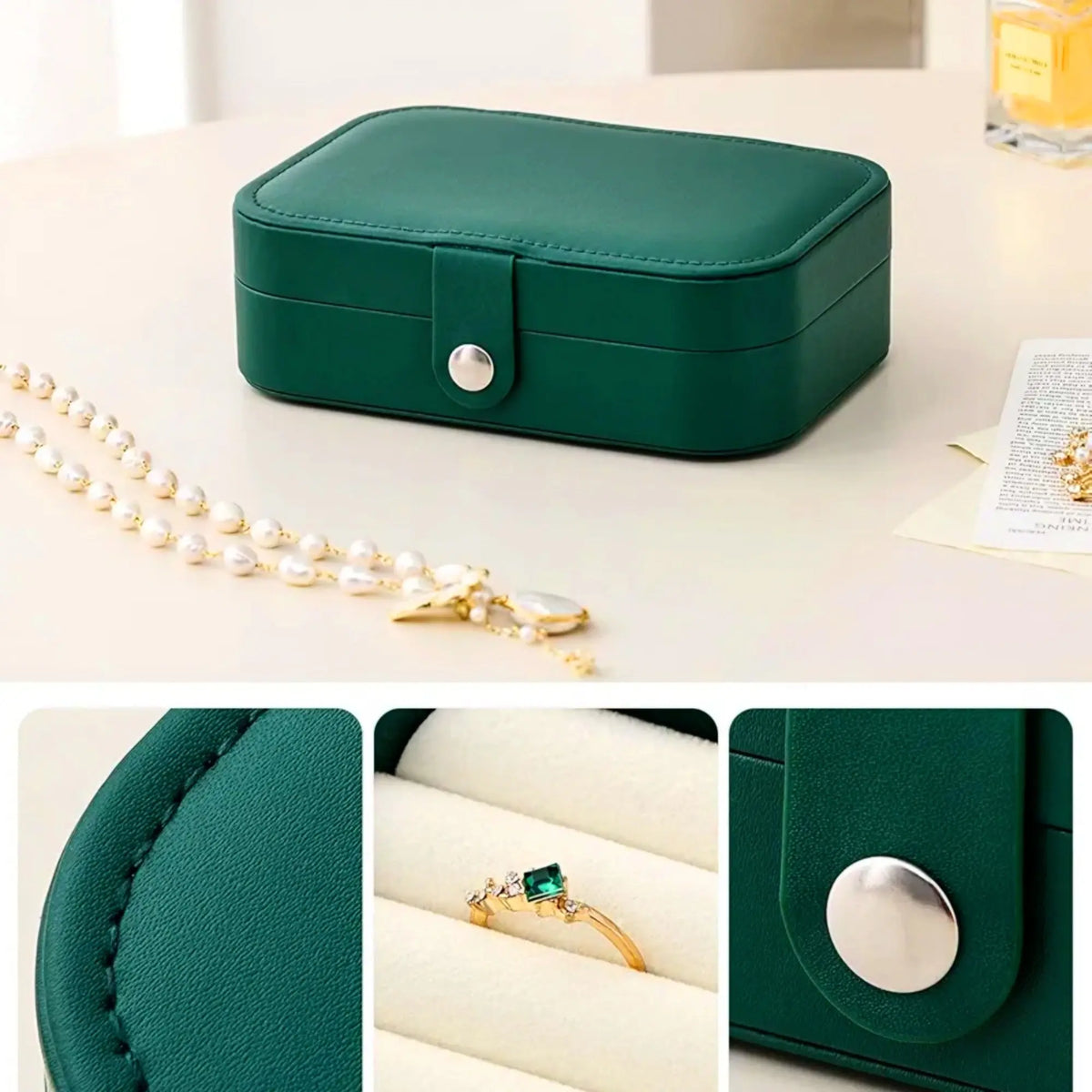 Emerald Luxe Jewelry Organizer Box Sparkles