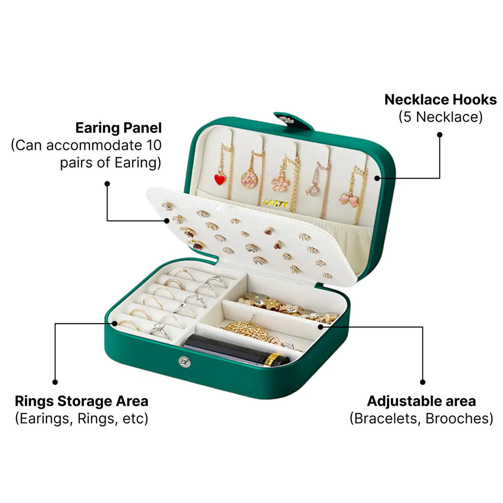 Emerald Luxe Jewelry Organizer Box Sparkles