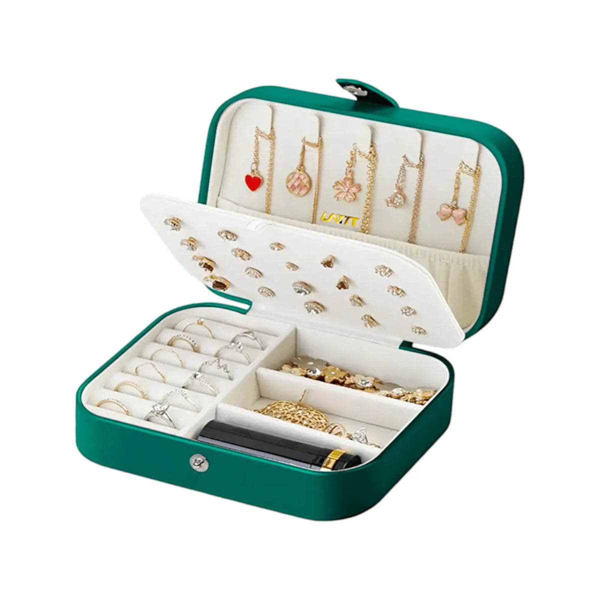 Emerald Luxe Jewelry Organizer Box Sparkles
