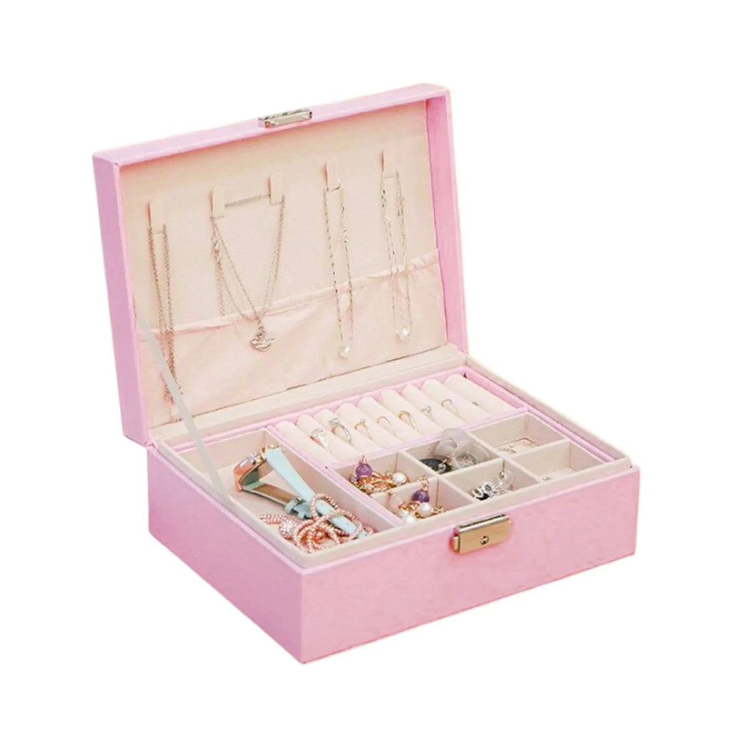 Blush Velvet Jewelry Organizer Box Sparkles