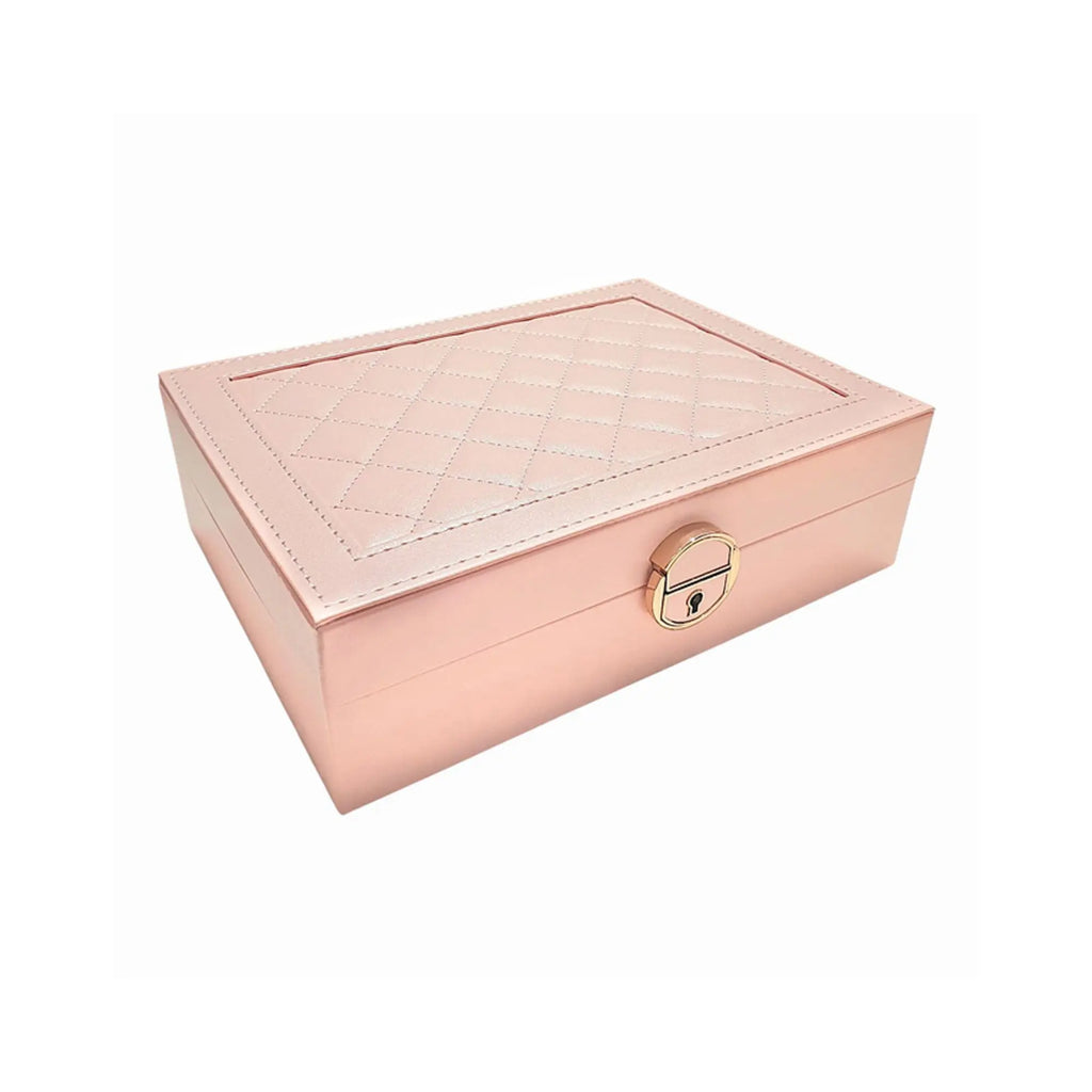Leather no drawers quilted jewellery box Sparkles