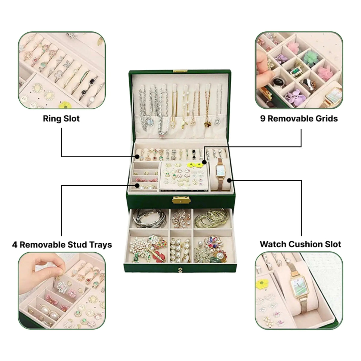 Royale Dual-Layer Jewelry Organizer Box Sparkles