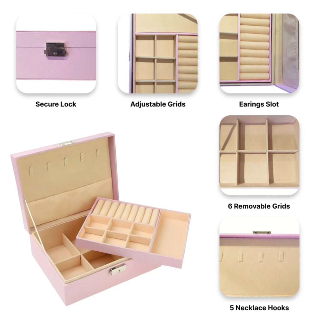 Blush Velvet Jewelry Organizer Box Sparkles