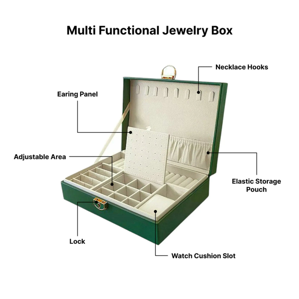 Leather no drawers quilted jewellery box Sparkles