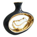 Black & Gold Leaf Frame Vase Sparkles