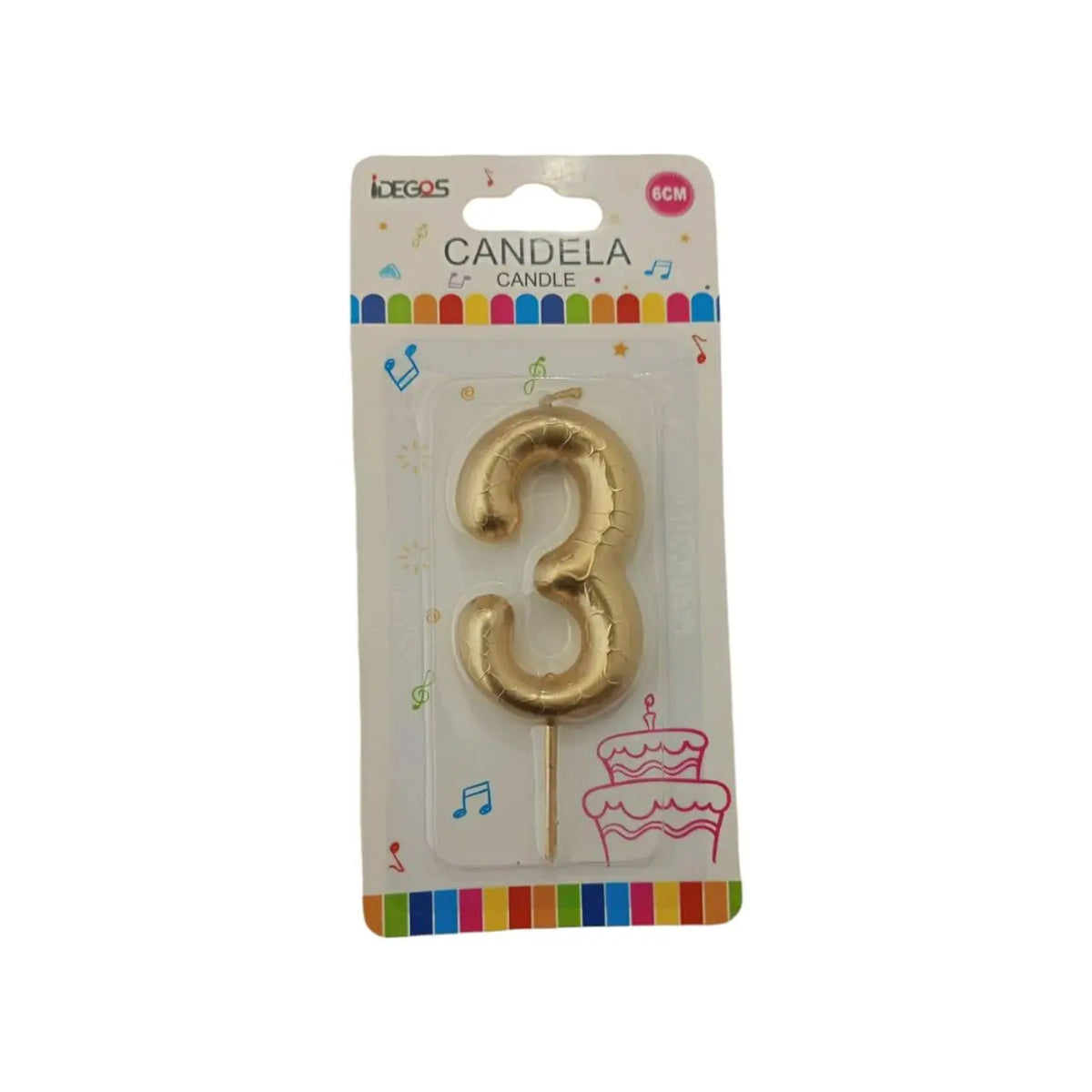 Number Cake Candles (0-9) Sparkles