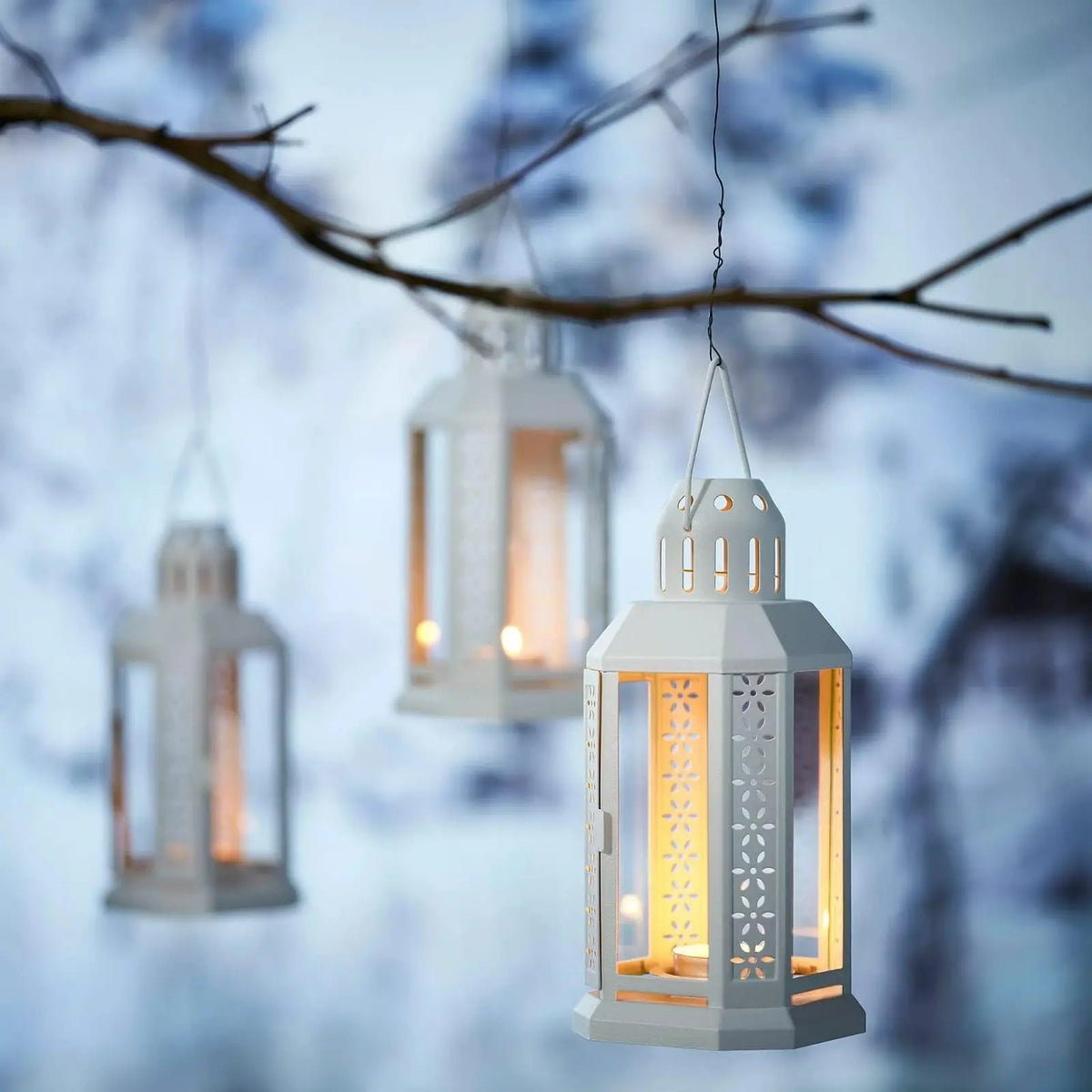 Ikea Candle Lantern (Gray) Sparkles