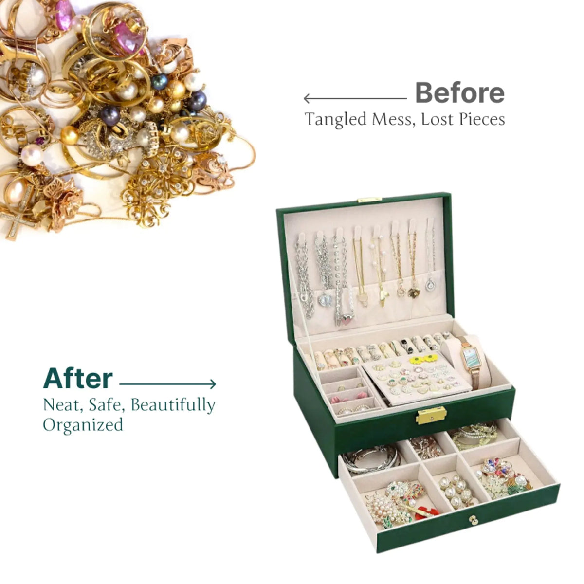 Royale Dual-Layer Jewelry Organizer Box Sparkles
