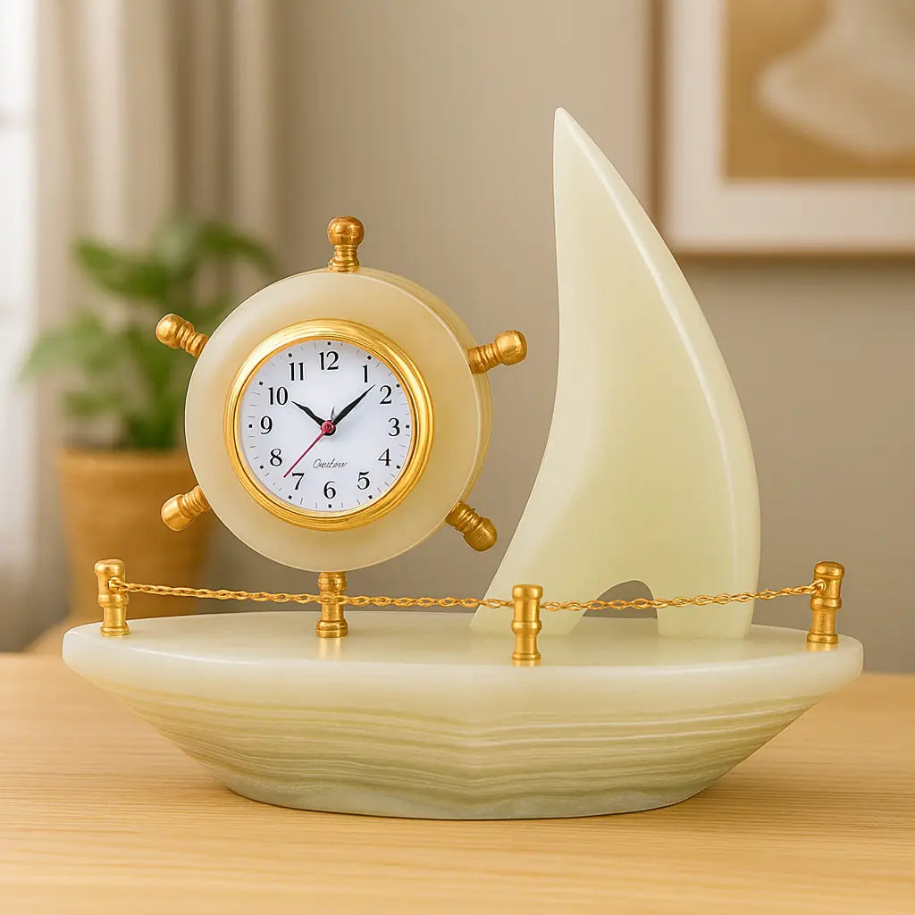 BOAT marble clock Sparkles