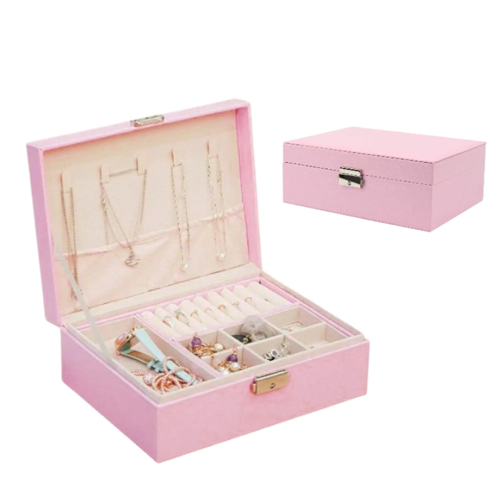 Blush Velvet Jewelry Organizer Box Sparkles