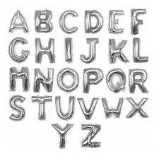 Alphabet Foil Balloons Silver – 16 Inches Sparkles
