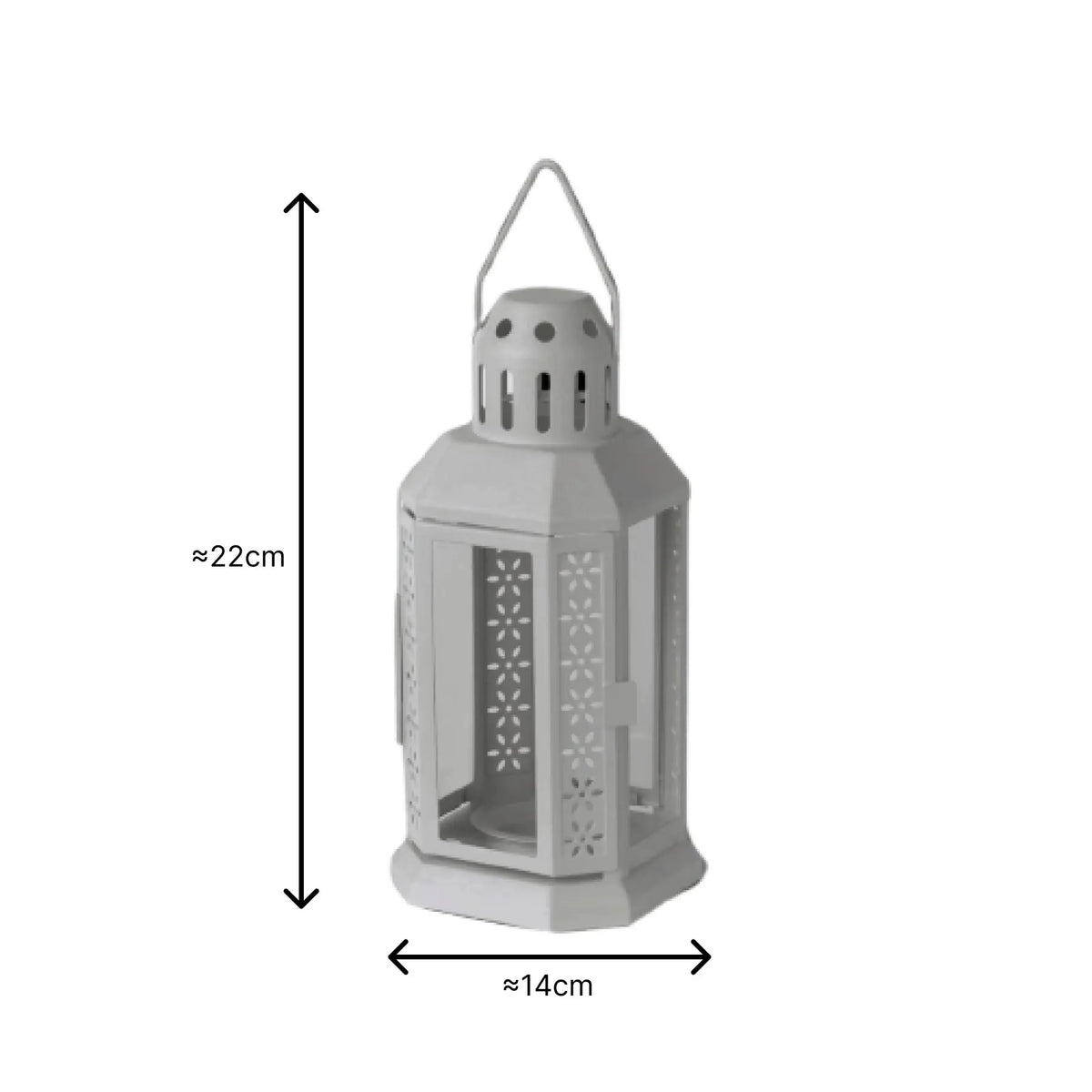 Ikea Candle Lantern (Gray) Sparkles