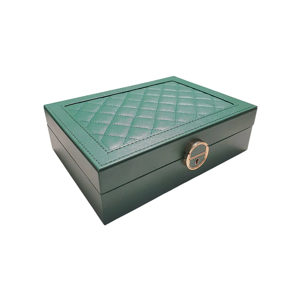Leather no drawers quilted jewellery box Sparkles