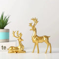 Elegant Nordic Deer Figurine Set Sparkles