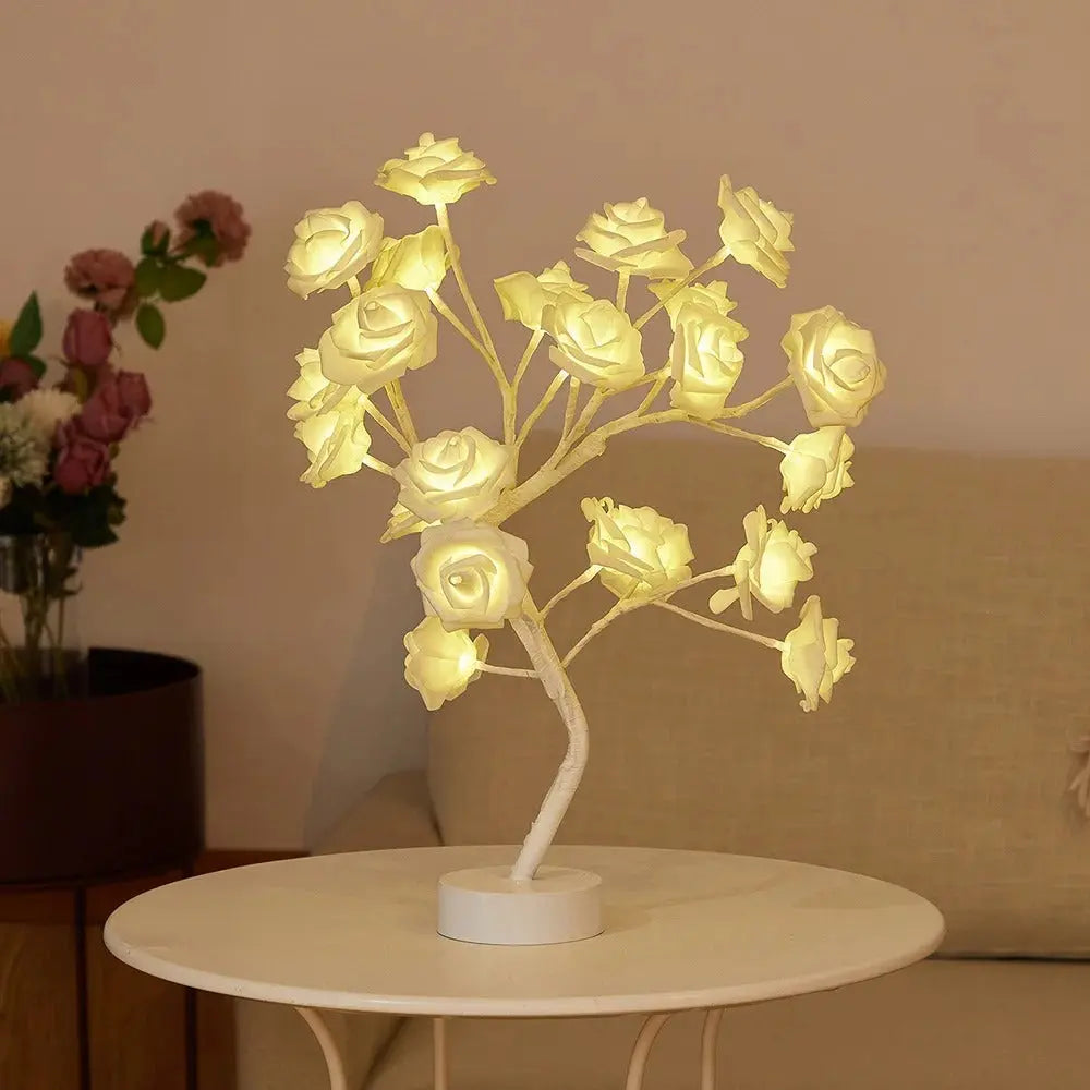 Rose Blossom LED Tree Lamp Sparkles